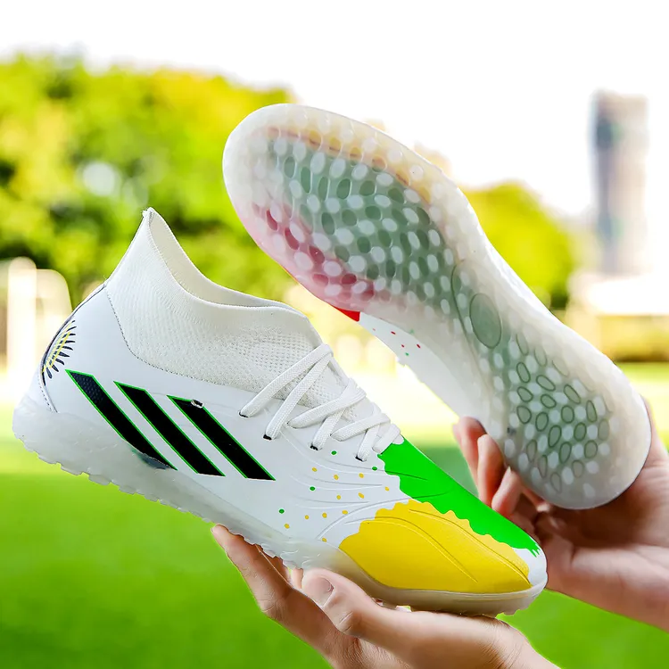 梅西高帮足球鞋学生TF碎钉青少年AG长钉鸳鸯球鞋中大童草坪训练鞋