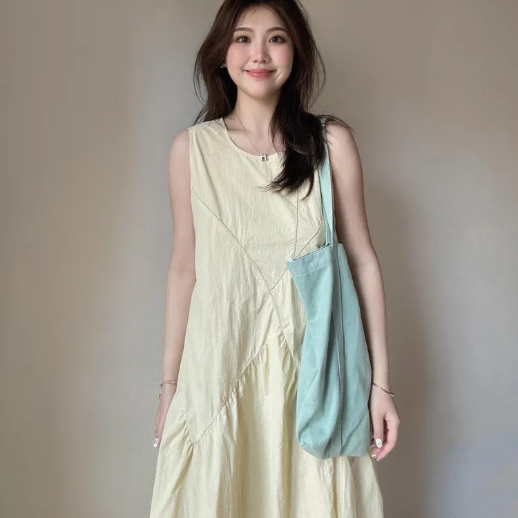 气质高级感无袖背心连衣裙女2024新款夏季宽松显瘦休闲长款裙子