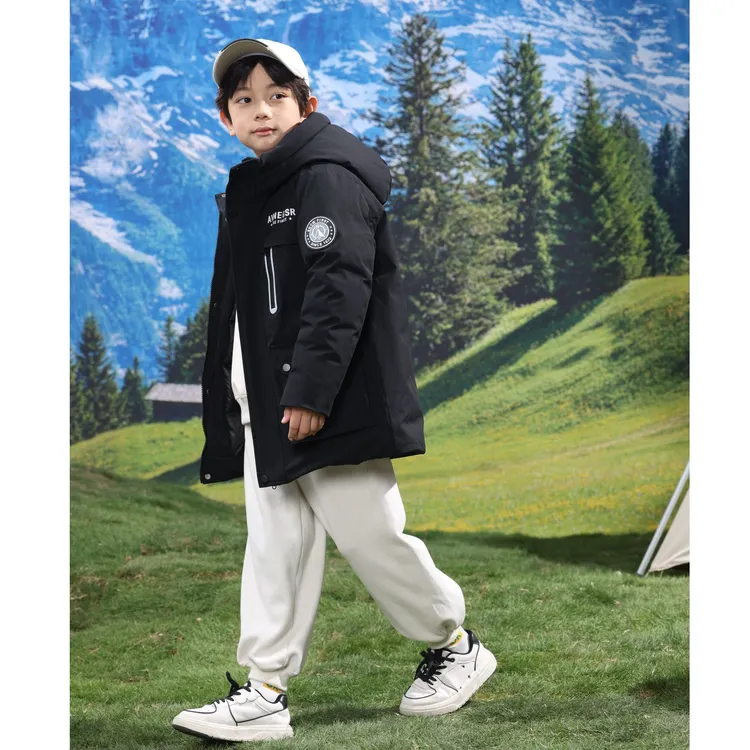 雅鹿童装冬季时尚休闲连帽拼接羽绒服加厚三防羽绒服【K-908】