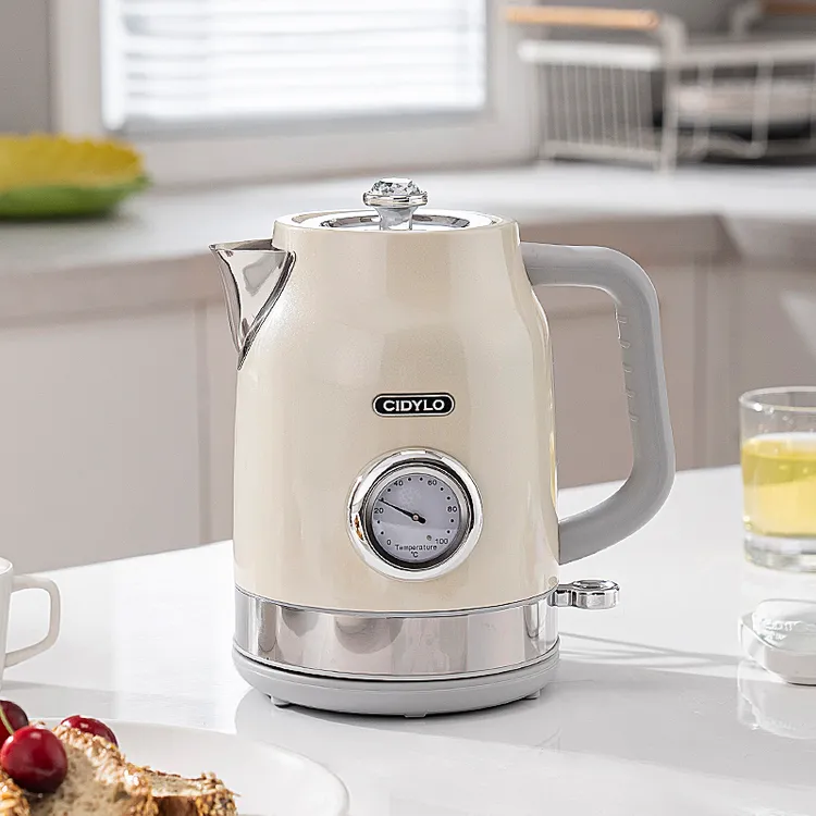 英式复古思迪乐CIDYLO电热水壶不锈钢保温恒温烧水壶1.7L大容量