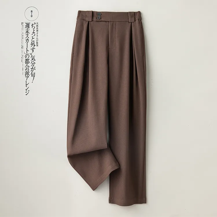 日系垂坠感阔腿长裤子男士2025新款春秋时尚百搭宽松直筒休闲裤男