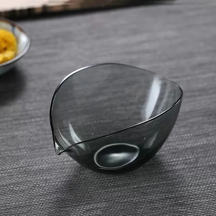 日式公道杯一叶扁舟高档公杯匀杯茶道配件透明耐热玻璃分茶器手工