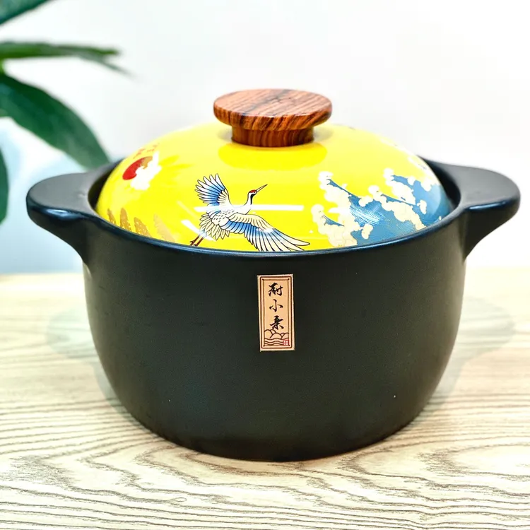 厨小亲5L新款国风积木盖耐高温陶瓷大容量炖锅砂锅烹饪冷热炖菜