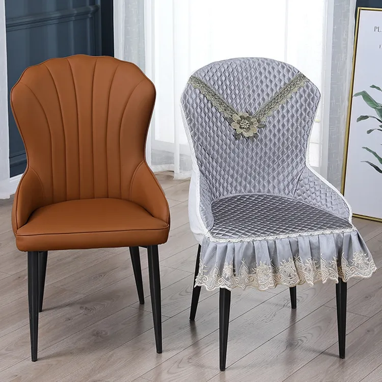 贝壳全包椅套罩轻奢加棉凳子套罩防滑有弹力布坐垫套皮质轻奢椅套