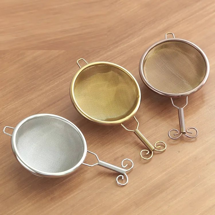 金属铜制手工编织铜茶漏茶滤带手柄过滤网漏斗茶隔金属不锈钢茶具
