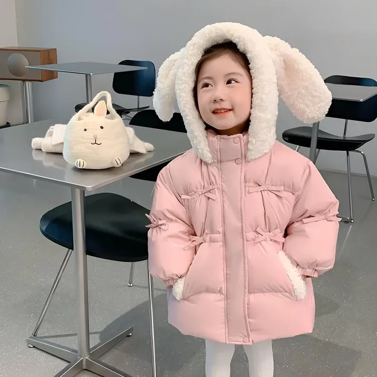 女童棉服冬款2025新款洋气宝宝冬季棉袄冬装保暖加厚外套女孩棉衣