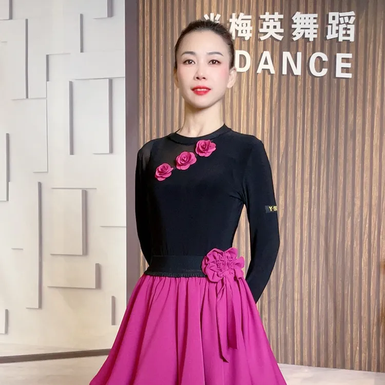 华丝格新款半高领玫瑰花气质秋冬长袖小衫复古中国风打底衫百搭