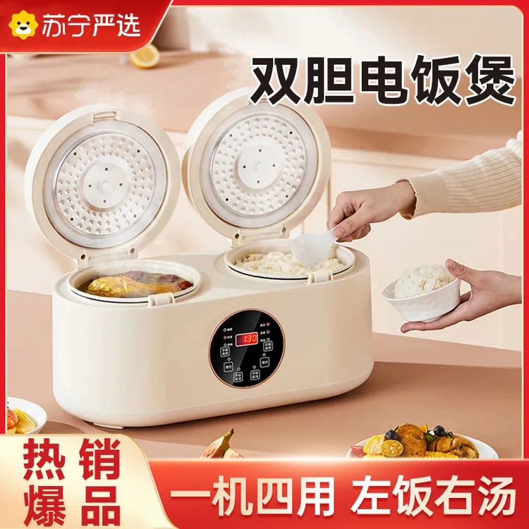 德国双胆电饭煲4升煮饭煲汤蒸煮迷你智能家用2-4人多功能双电饭锅