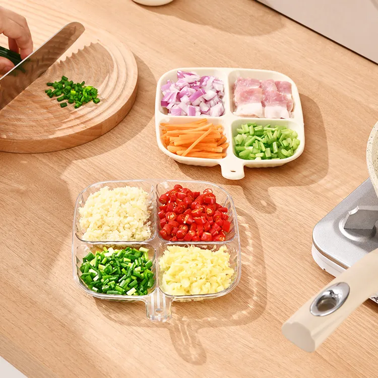 deHub家用厨房葱姜蒜调料配菜盘多功能备菜分隔餐具碟分格菜盘