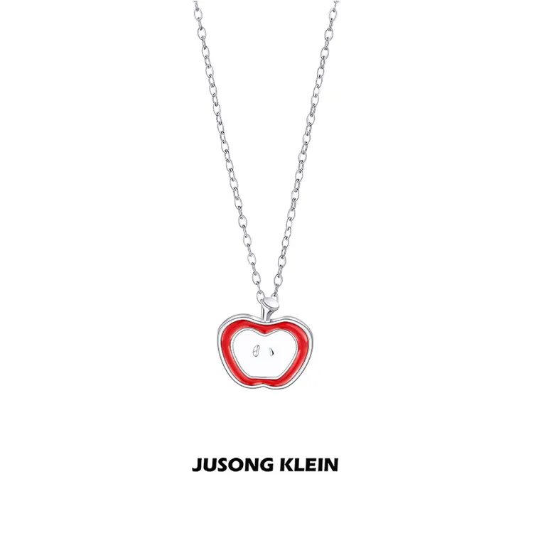 Jusong klein 钛钢项链 一叶知秋系列小苹果项链女可爱甜美锁骨链