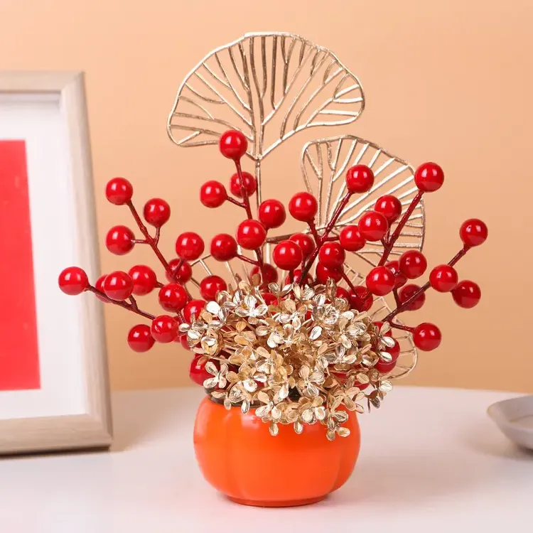 如意柿柿乔迁柿子发财果喜庆客厅搬家新居礼物玄关摆件招财婚房