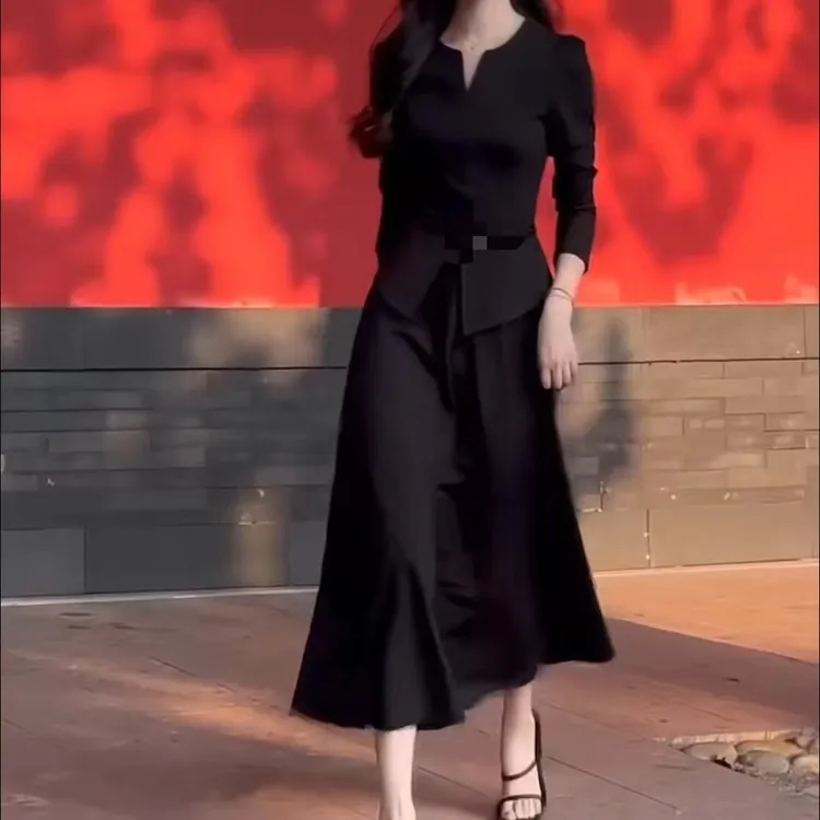 新款气质洋气上衣半身裙两件套套装