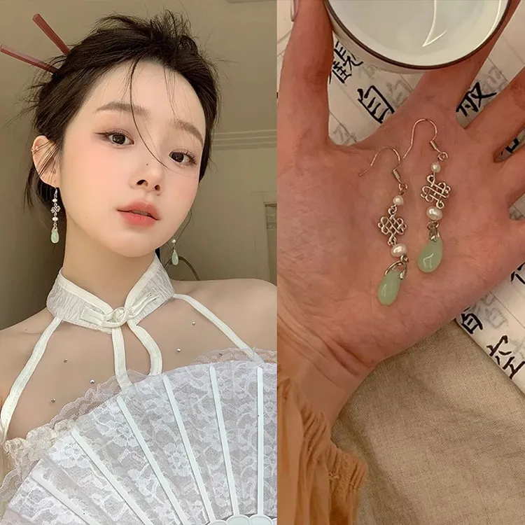 新中式国风吊坠耳环女中国结新款爆款高级感古风耳饰耳坠耳钉4401