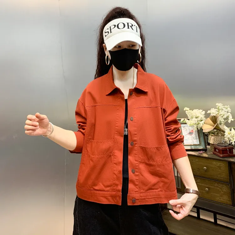 23新款上衣牛仔长袖百搭时尚港风短款潮流韩版外套休闲复古秋季