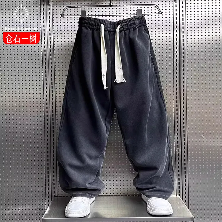 仓石一树2024新款卫裤潮秋季美式高街宽松直筒水洗复古休闲长裤男