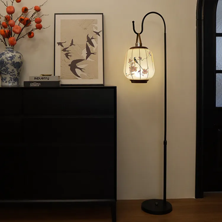 新中式落地灯客厅沙发旁边复古中国风台灯茶室空间禅意氛围灯装饰