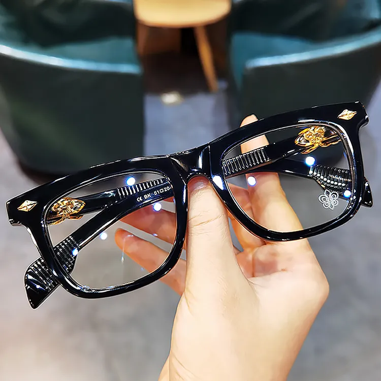  简丹萝心复古方框男女潮时尚个性防蓝光显瘦近视平光眼镜框大脸