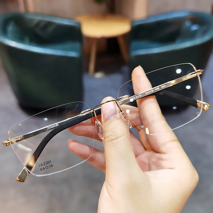 简丹萝心无边框复古防辐射男女潮时尚超轻纯欲素颜近视眼镜平光