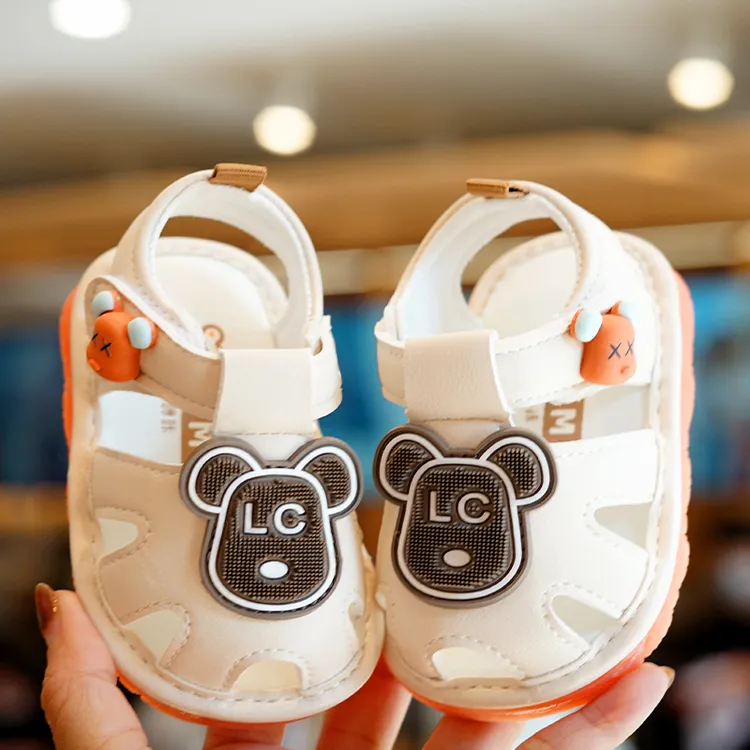 夏季宝宝学步鞋透气婴儿鞋子防滑软底幼童鞋1-2岁男女叫叫鞋凉鞋