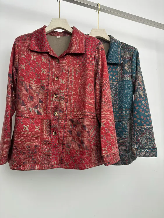 中老年人衬衫秋冬装女奶奶装薄外套老人太太春秋中式妈妈长袖上衣