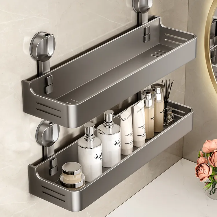 吸盘置物架卫生间壁挂免打孔墙上浴室置物架厕所洗手洗漱台收纳架