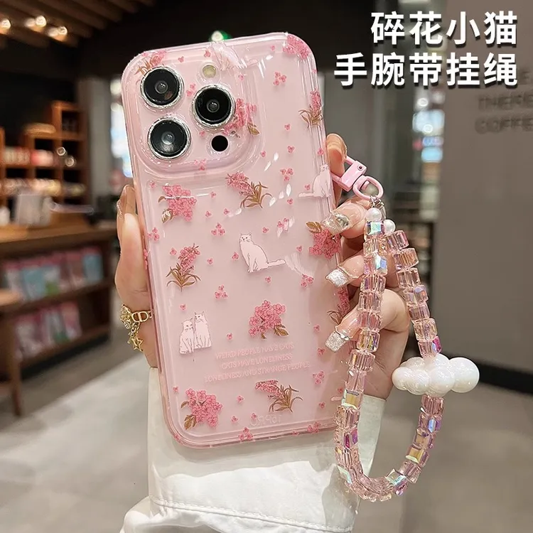 适用苹果16pro手机壳透明可爱少女猫咪粉色小众高级感网红女款ins