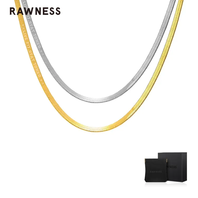 【直播间专属】RAWNESS 镀18K金轻奢蛇骨链 叠戴百搭素链 防水防汗男女同款