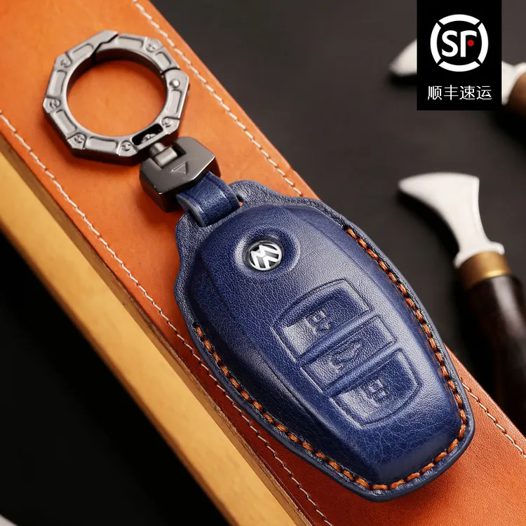 适用大众汽车钥匙套真牛皮专用2017款2018进口老途锐钥匙保护包扣