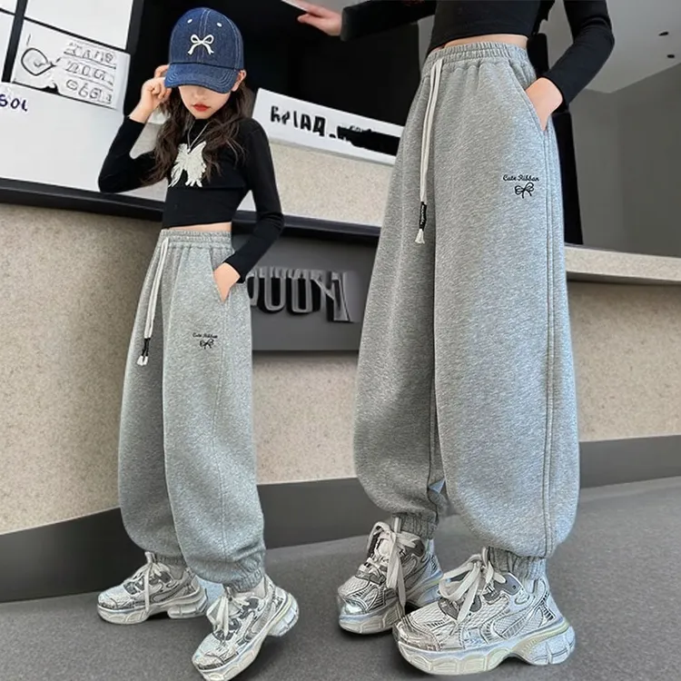 女童裤子春秋2025春季儿童运动裤新款洋气中大童长裤休闲宽松卫裤