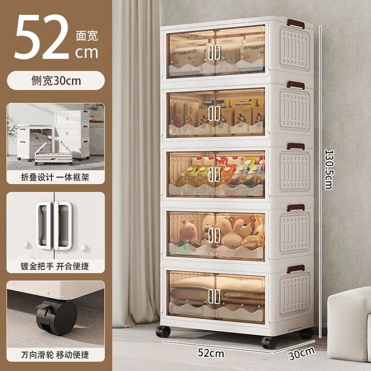 拉萨发货西藏包邮收纳柜高颜值大容量透明双开门镀金便捷客厅