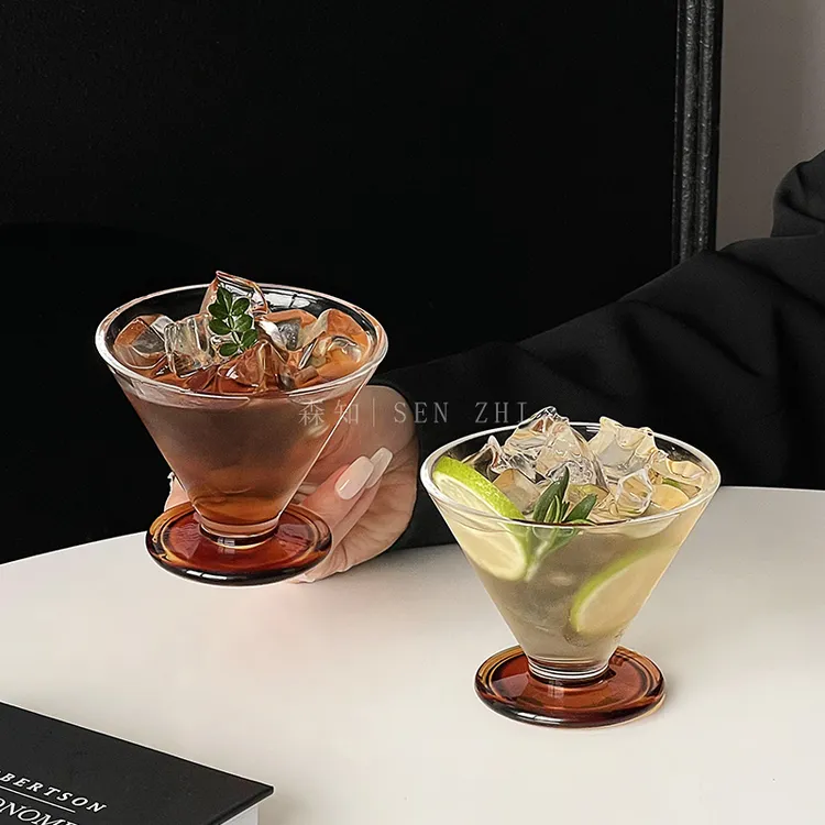 ins中古杯小众设计冰美式咖啡杯高颜值冷饮杯果汁杯复古冰淇淋杯