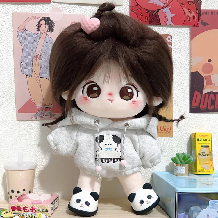 年年棉花娃娃12岁女孩20cm衣服有骨架裸娃送女朋友可换装毛绒公仔