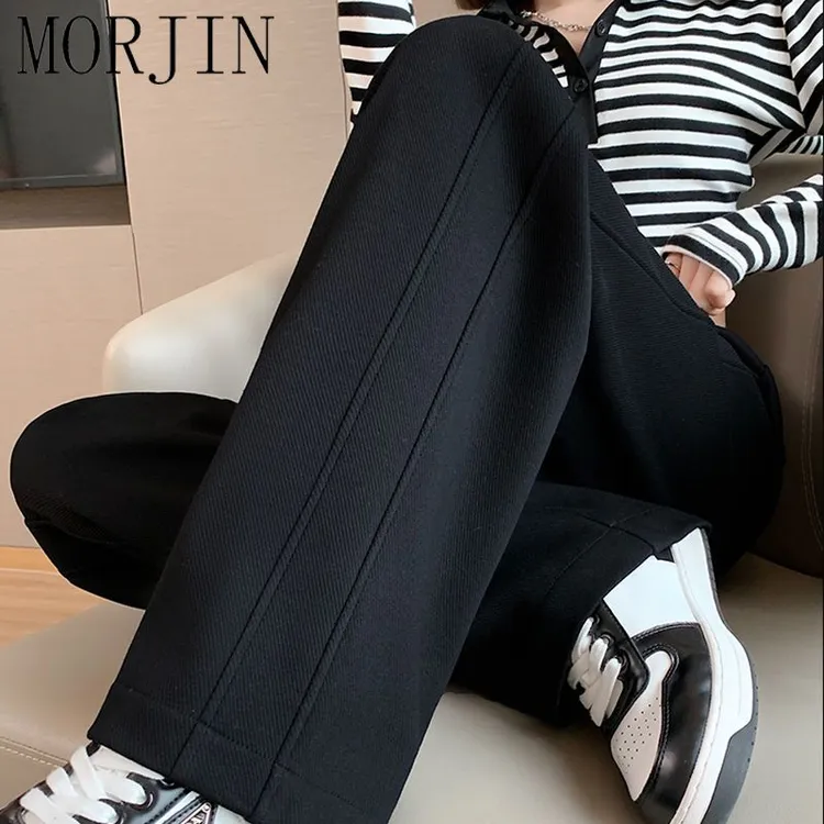 大码窄版运动裤女200斤春夏秋季新款垂感宽松直筒休闲显瘦阔腿裤