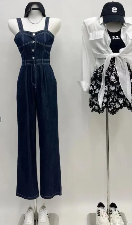 2024年秋季新款复古美式时尚宽松百搭阔腿牛仔裤