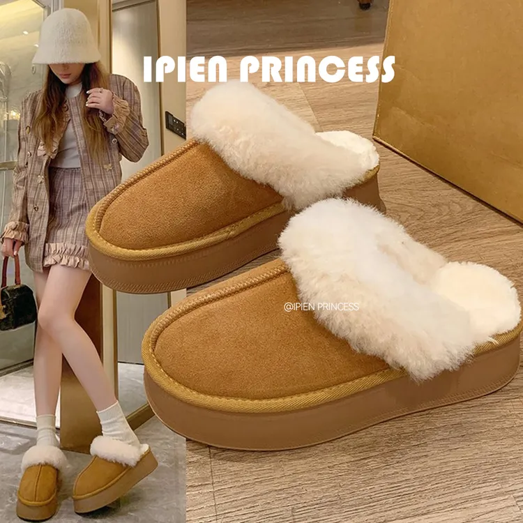 网红超轻包头拖毛毛鞋女2025冬季新款外穿居家办公室加绒保暖棉拖