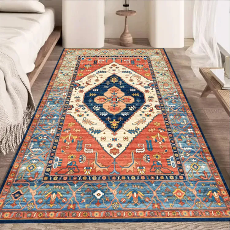 【新疆包邮】60*160cm水晶绒美式复古风卧室玄关阳台走廊地毯床边毯