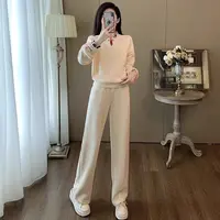 新中式国风刺绣阔腿宽松休闲运动套装新款6688