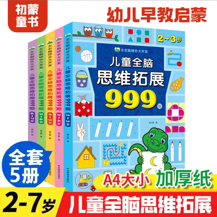 儿童全脑思维拓展999题 2-7岁左右脑综合大开发 幼儿早教智力开发