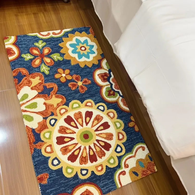 乐漾美式地毯针织地垫宠物垫客厅卧室垫子入户门床边地毯地毯
