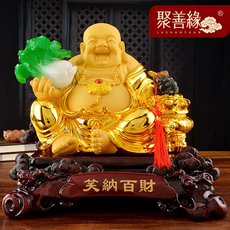笑纳百财弥勒佛像招财笑佛摆件家居客厅酒柜玄关摆件开业乔迁送礼