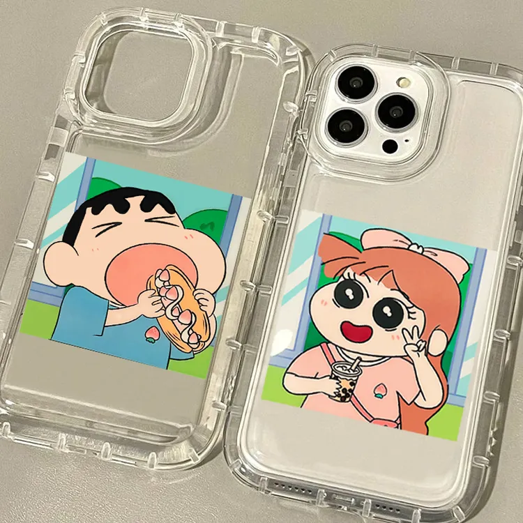 卡通小新妮妮适用苹果华为/OPPO/VIVO小米荣耀全包防摔透明手机壳
