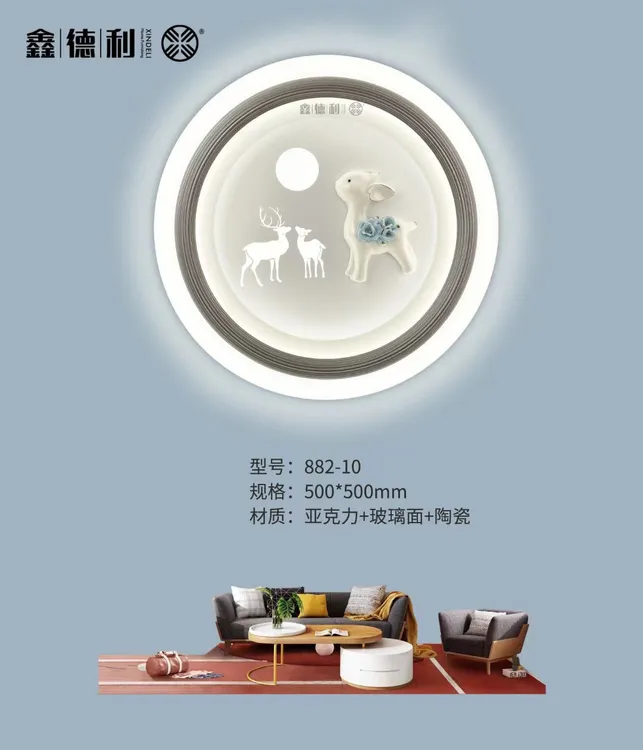 主卧吸顶灯2024新款创意卡通儿童房亚克力吸顶灯圆形玻璃面灯饰