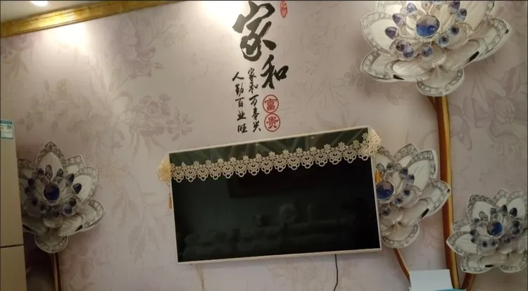 电视机防尘罩液晶电视机罩蕾丝布艺盖巾透气时尚开机不取