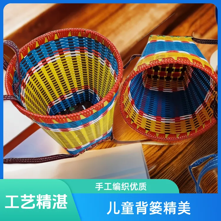 优质工艺，手工编织 精美塑钢儿童背篓 ，摄影舞台表演道具儿童背篓