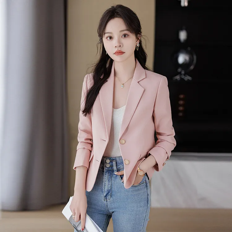 小个子短款西装外套女2025春秋新款高级感气质韩版休闲小西服上衣