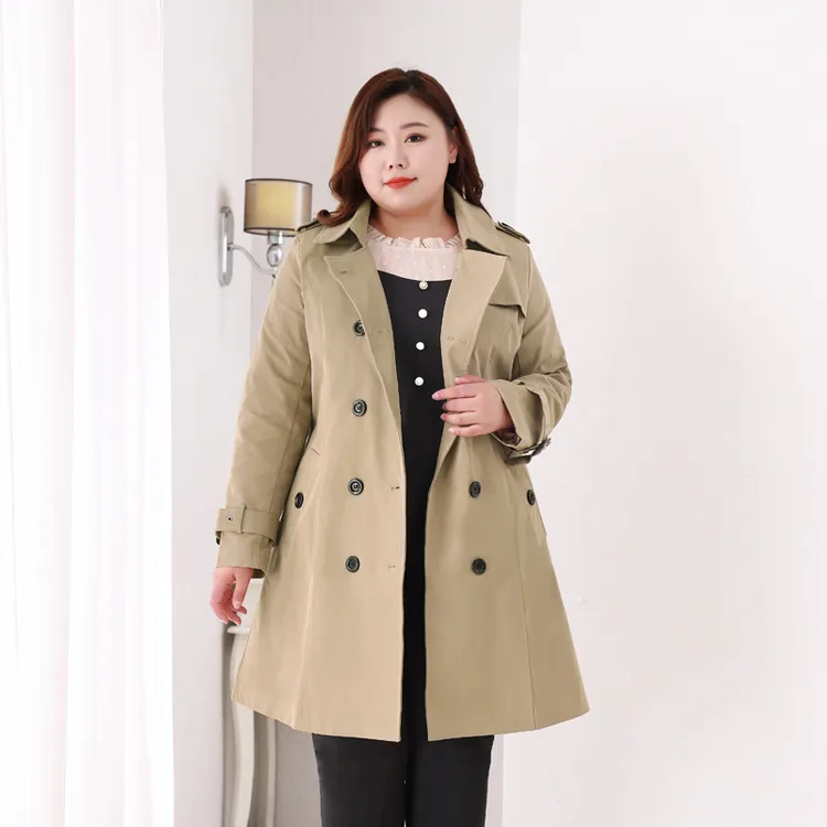 71272T中长款风衣外套大码女装胖mm秋冬新款宽松显瘦上衣休闲大衣