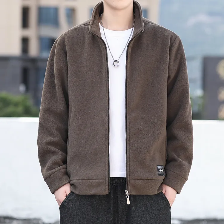 FIDONKICEN/费达基卡夹克男立领休闲宽松卫衣秋抓绒衣摇粒绒外套