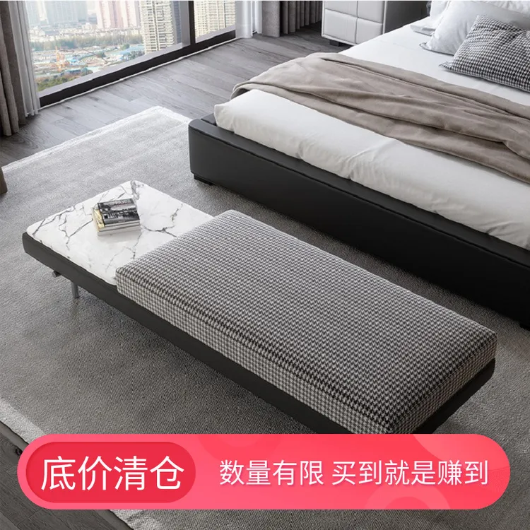 意式换鞋凳入户阳台主卧室床边床尾凳客厅现代轻奢小户型长沙发凳