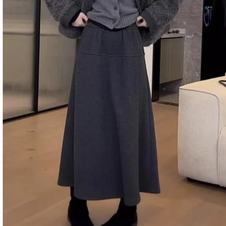 韩版时尚设计百搭裙裤2024秋冬新款微胖大码梨形显瘦休闲阔腿裤裙