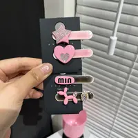 E1809 少女的腮红爱心星星 ins多巴胺发夹边夹碎发夹